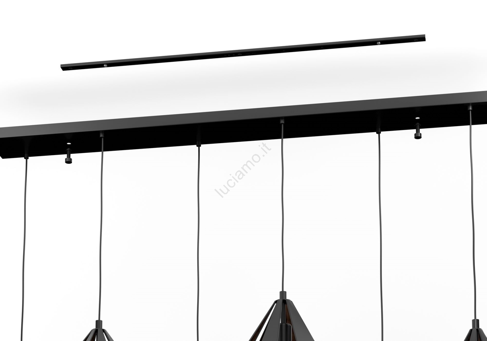 Eglo Carlton 2 Lampada A Sospensione Vintage | 1 Luce, Paralume In Rete Metallica Nera, Attacco E27 | Lunghezza Max 110 Cm, Diametro 45,5 Cm
