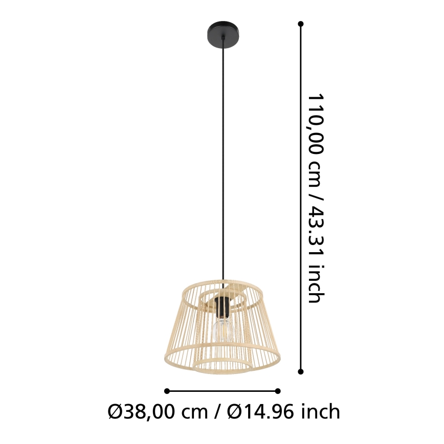 Eglo 43852 - Lampadario a sospensione con filo HYKEHAM 1xE27/40W/230V