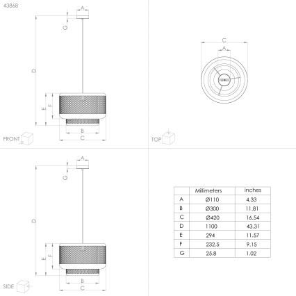 Eglo - Lampadario a sospensione con filo 1xE27/40W/230V