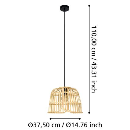 Eglo - Lampadario a sospensione con filo 1xE27/40W/230V