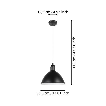 Eglo - Lampadario a sospensione con filo 1xE27/40W/230V