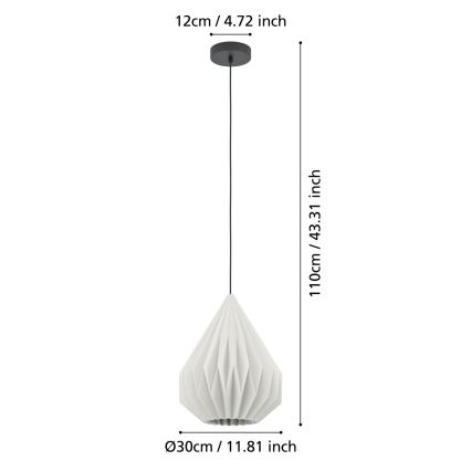 Eglo - Lampadario a sospensione con filo 1xE27/25W/230V diametro 31 cm