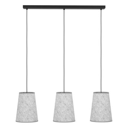 Eglo - Lampadario a sospensione con filo 3xE27/40W/230V grigio