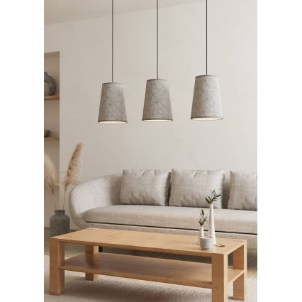 Eglo - Lampadario a sospensione con filo 3xE27/40W/230V grigio