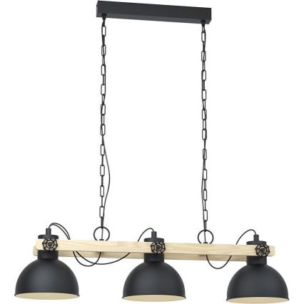Eglo - Lampadario a sospensione con catena 3xE27/28W/230V - FSC certificato