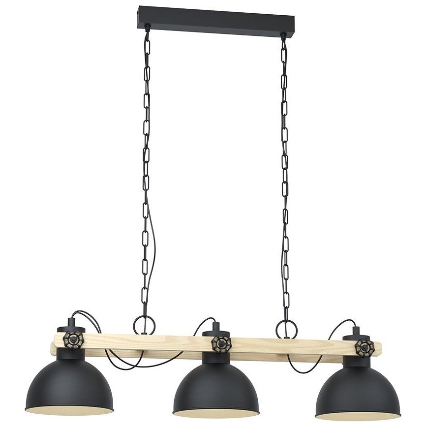 Eglo - Lampadario a sospensione con catena 3xE27/28W/230V - FSC certificato