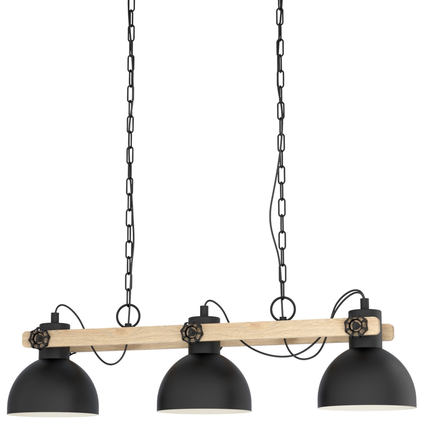 Eglo - Lampadario a sospensione con catena 3xE27/28W/230V - FSC certificato
