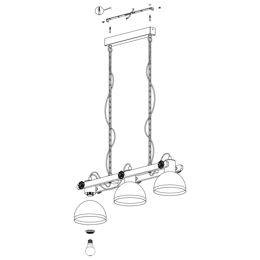 Eglo - Lampadario a sospensione con catena 3xE27/28W/230V - FSC certificato