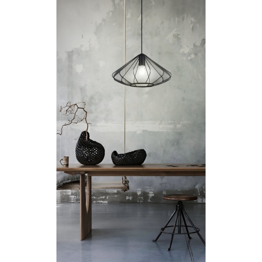 Eglo - Lampadario a sospensione con filo 1xE27/40W/230V diametro 42,5 cm nero