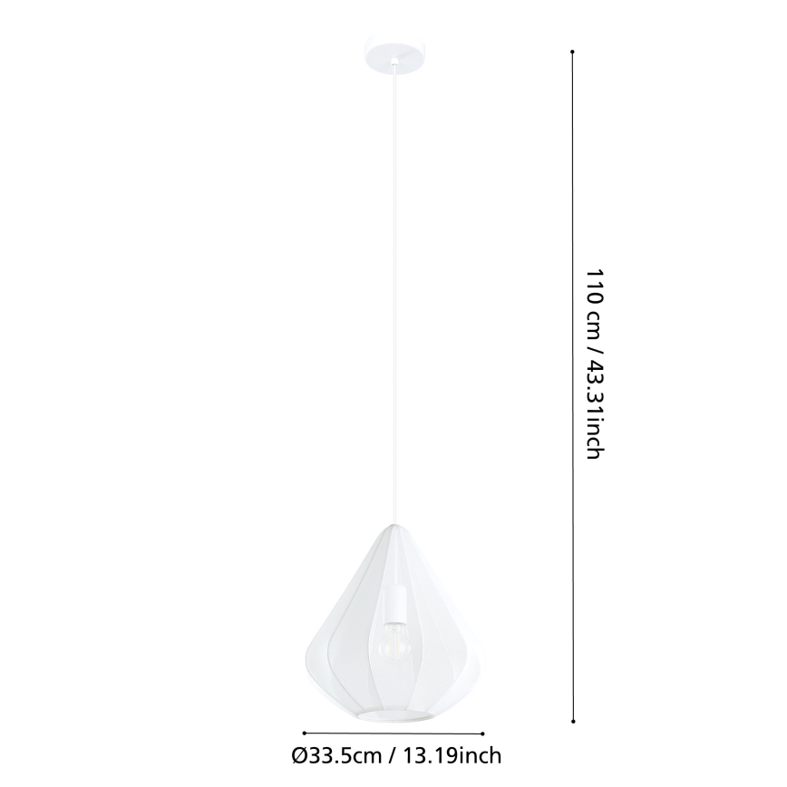 Eglo - Lampadario a sospensione con filo 1xE27/40W/230V diametro 33,5 cm bianco