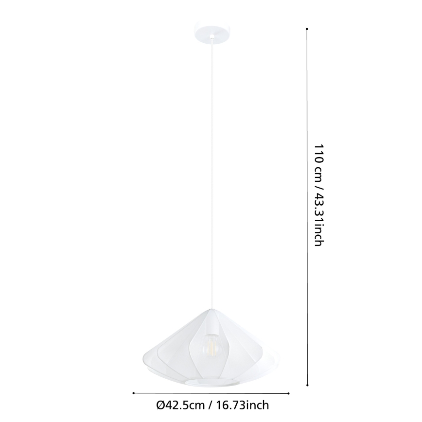 Eglo - Lampadario a sospensione con filo 1xE27/40W/230V diametro 42,5 cm bianco