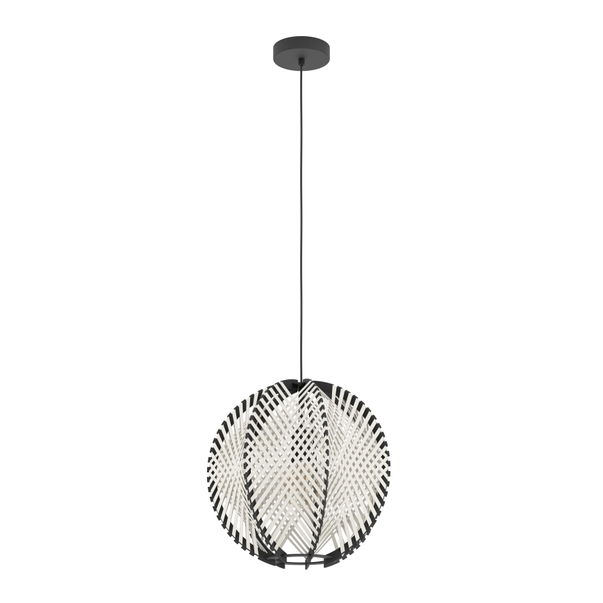 Eglo - Lampadario a sospensione con filo 1xE27/40W/230V diametro 40 cm bianco/nero