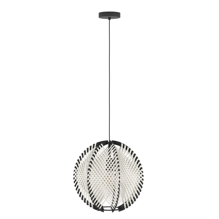 Eglo - Lampadario a sospensione con filo 1xE27/40W/230V diametro 40 cm bianco/nero
