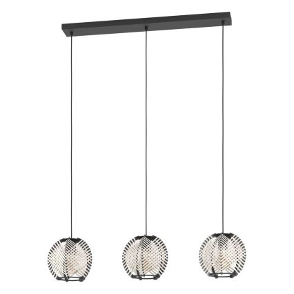 Eglo - Lampadario a sospensione con filo 3xE27/40W/230V bianco/nero