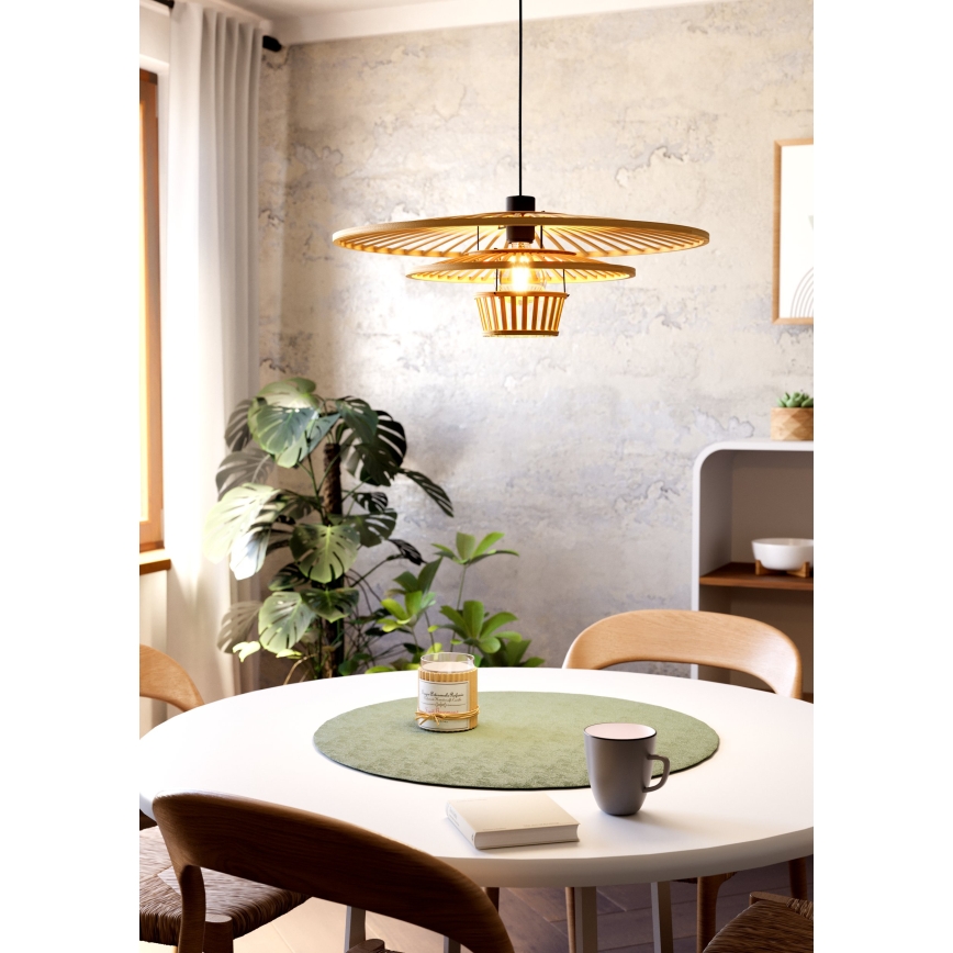 Eglo - Lampadario a sospensione su cavo 1xE27/40W/230V bambù