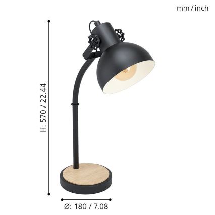 Eglo - Lampada da tavolo 1xE27/28W/230V - FSC certificato