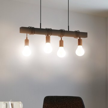 Eglo 44061 - Lampadario a cavo TOWNSHEND 4xE27/40W/230V nero