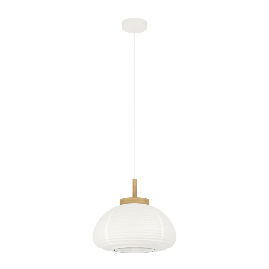 Eglo - Lampadario a sospensione con cavo 1xE27/40W/230V Ø 40 cm bianco/beige