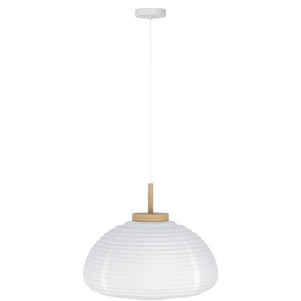 Eglo - Lampadario a sospensione con cavo 1xE27/40W/230V Ø 40 cm bianco/beige