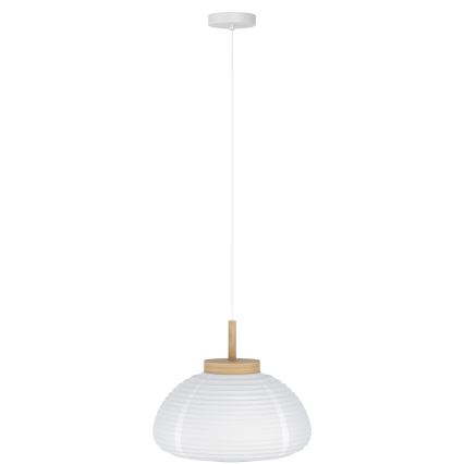 Eglo - Lampadario sospeso a cavo 1xE27/40W/230V Ø 55 cm bianco/beige