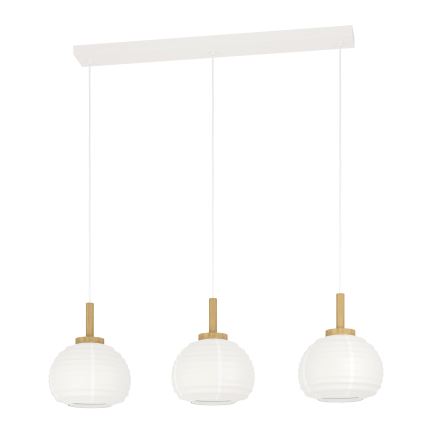 Eglo - Lampadario a sospensione con cavo 3xE27/40W/230V bianco/beige