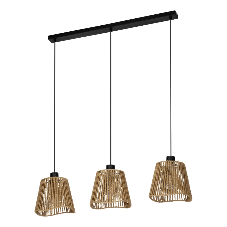 Eglo - Lampadario a sospensione con filo 3xE27/60W/230V marrone