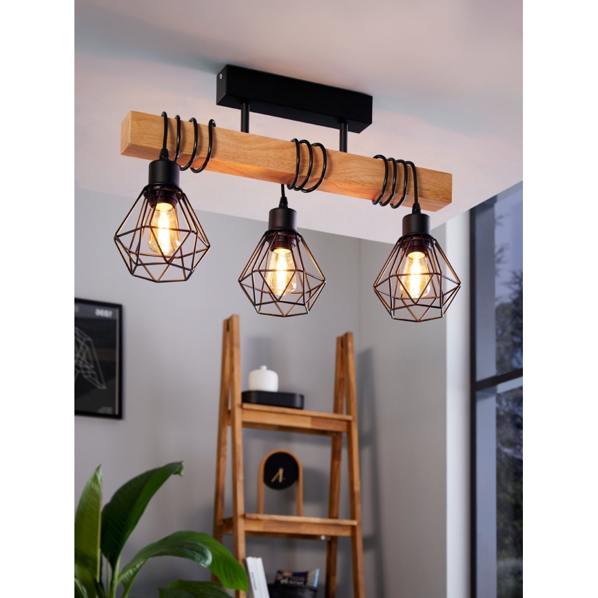 Eglo - Lampadario a plafone TOWNSHEND 3xE27/60W/230V