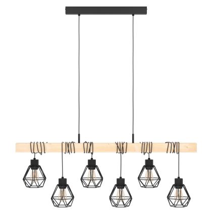 Eglo - Lampadario a sospensione con filo TOWNSHEND 6xE27/60W/230V - FSC certificato