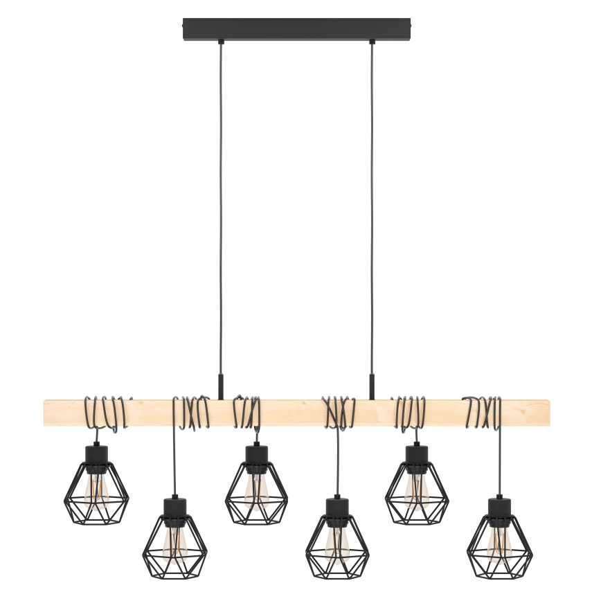 Eglo - Lampadario a sospensione con filo TOWNSHEND 6xE27/60W/230V - FSC certificato