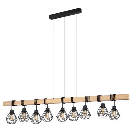 Eglo - Lampadario a sospensione con filo TOWNSHEND 9xE27/60W/230V - FSC certificato