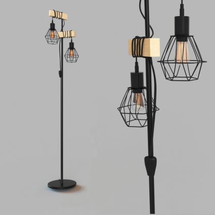 Eglo - Lampada con piedistallo TOWNSHEND 2xE27/60W/230V