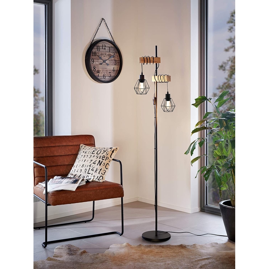 Eglo - Lampada con piedistallo TOWNSHEND 2xE27/60W/230V