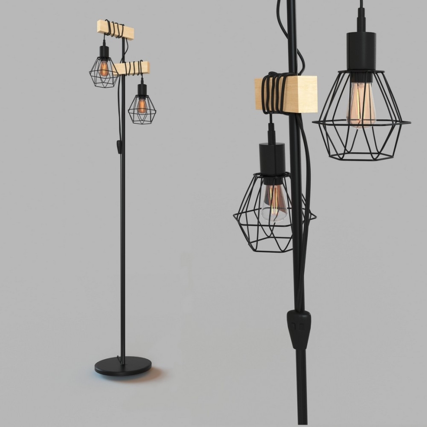 Eglo - Lampada da terra TOWNSHEND 2xE27/60W/230V