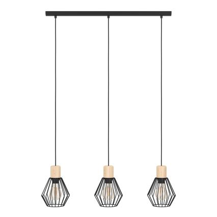 Eglo - Lampadario a sospensione con filo 3xE27/60W/230V - FSC certificato