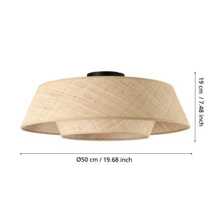 Eglo - Lampada da soffitto 1xE27/60W/230V in rafia