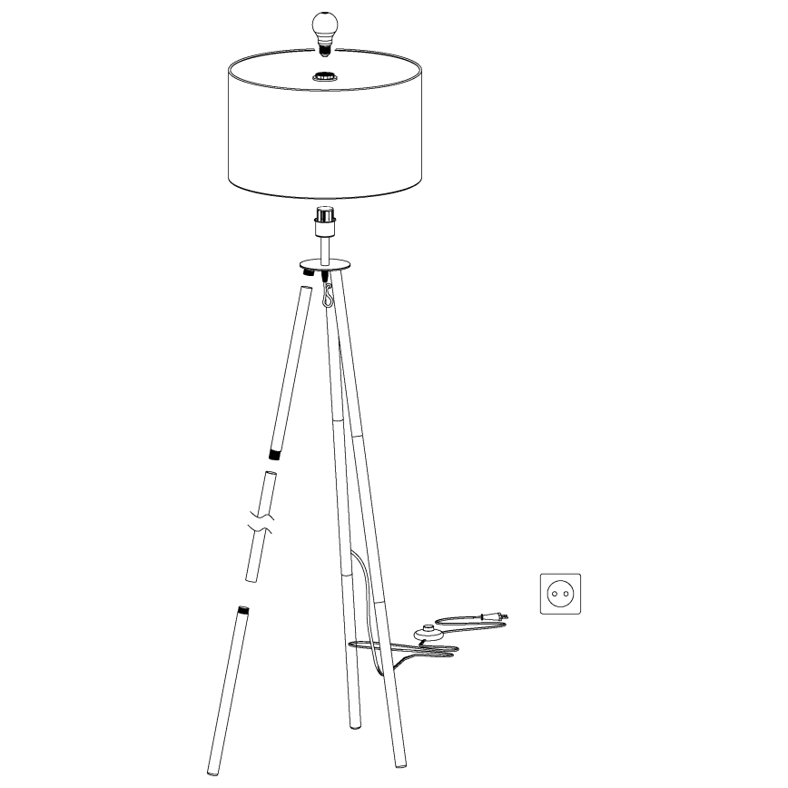 Eglo - Lampada con piedistallo 1xE27/60W/230V