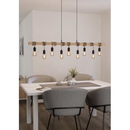 Eglo - Lampadario a sospensione con filo TOWNSHEND 9xE27/60W/230V - FSC certificato