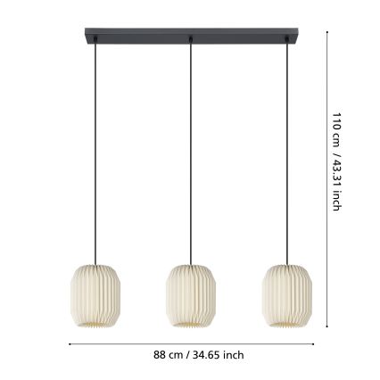 Eglo - Lampadario a sospensione con filo 3xE27/40W/230V
