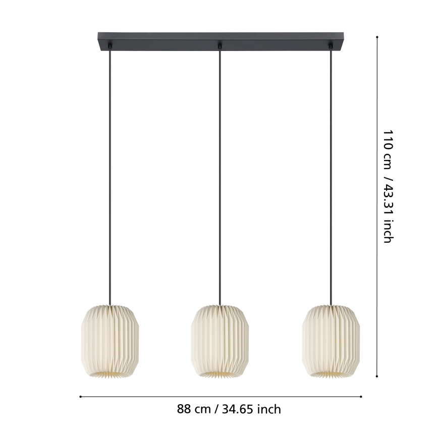 Eglo - Lampadario a sospensione con filo 3xE27/40W/230V