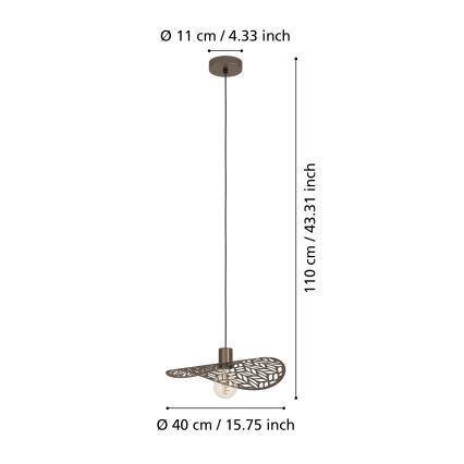 Eglo - Lampadario a cavo 1xE27/60W/230V Ø 40 cm bronzo