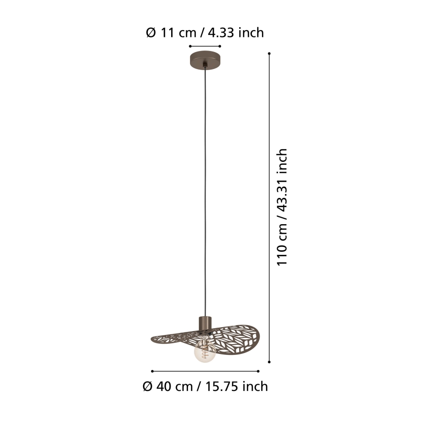 Eglo - Lampadario a cavo 1xE27/60W/230V Ø 40 cm bronzo