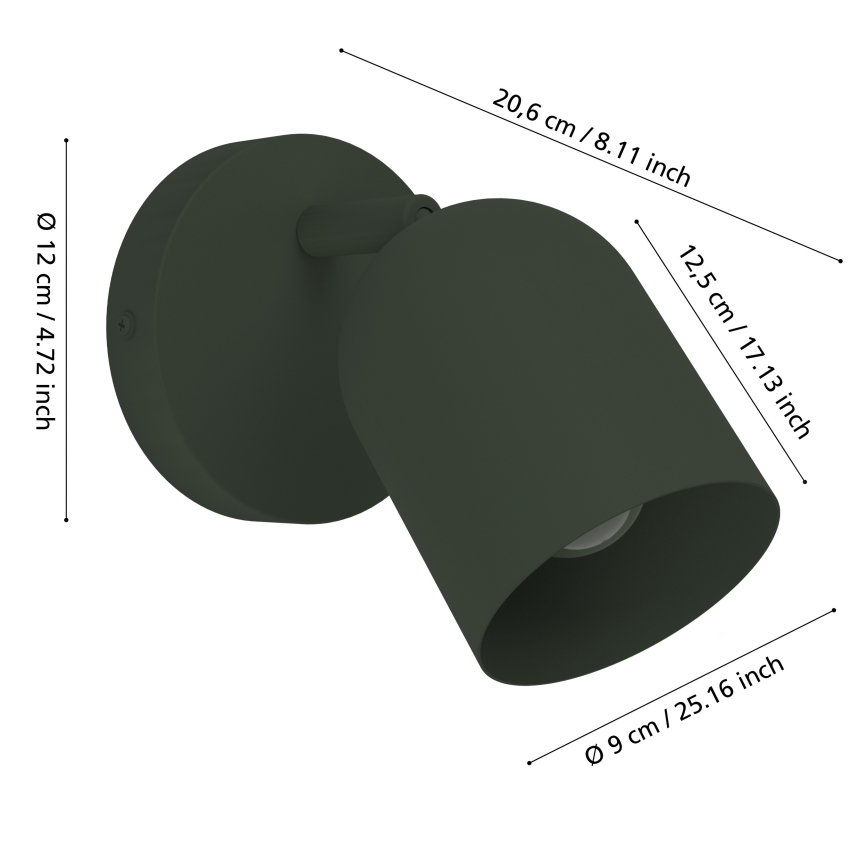 Eglo - Faretto da parete 1xE14/40W/230V verde