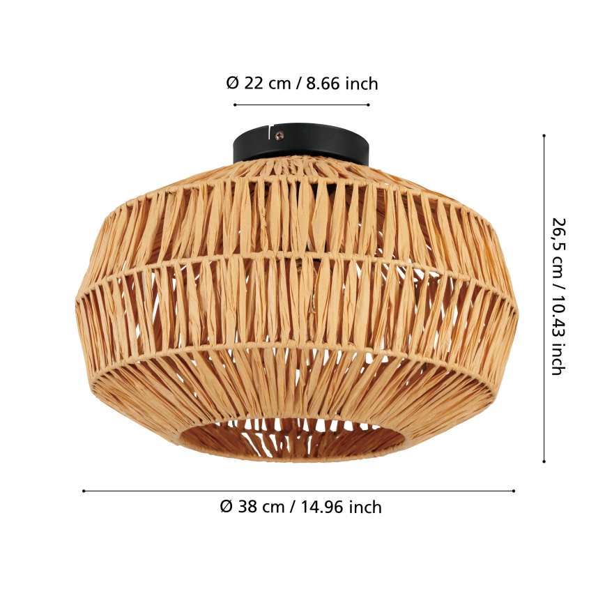 Eglo - Plafoniera 1xE27/40W/230V Ø 38 cm marrone