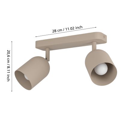 Eglo - Lampada a spot 2xE14/40W/230V beige