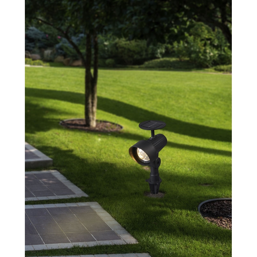 Eglo - Set da 3 lampade solari a LED con sensore LED/200 mAh IP44 nere