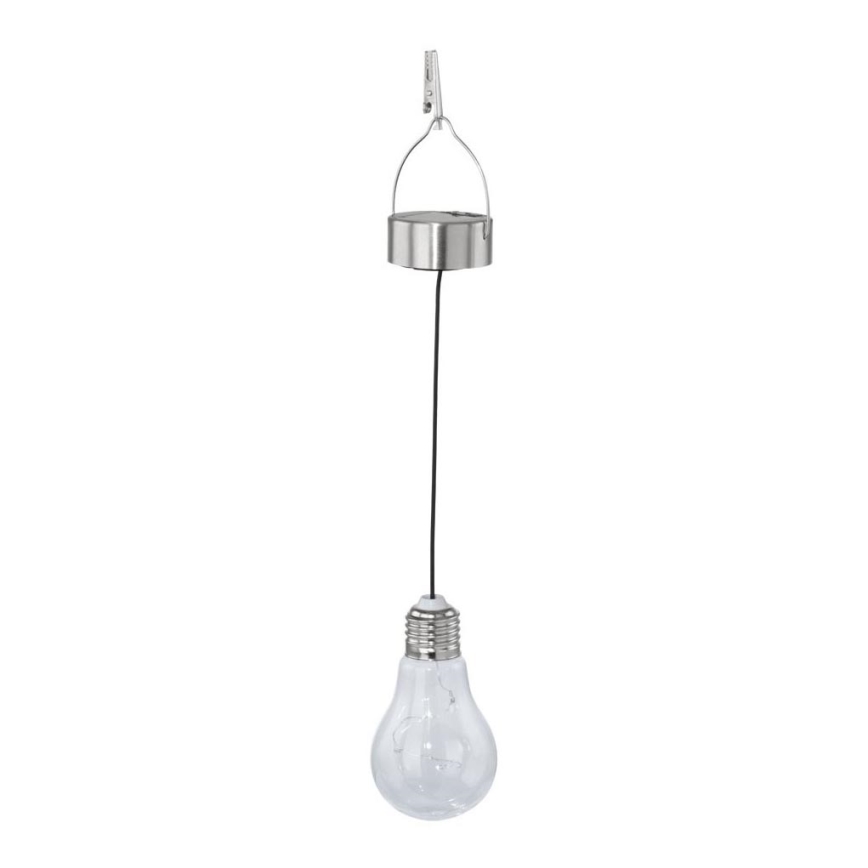 Eglo 48514 - Lampada solare a sospensione LED con sensore LED/0,06 W/1,2 V 150 mAh IP44 cromo lucido