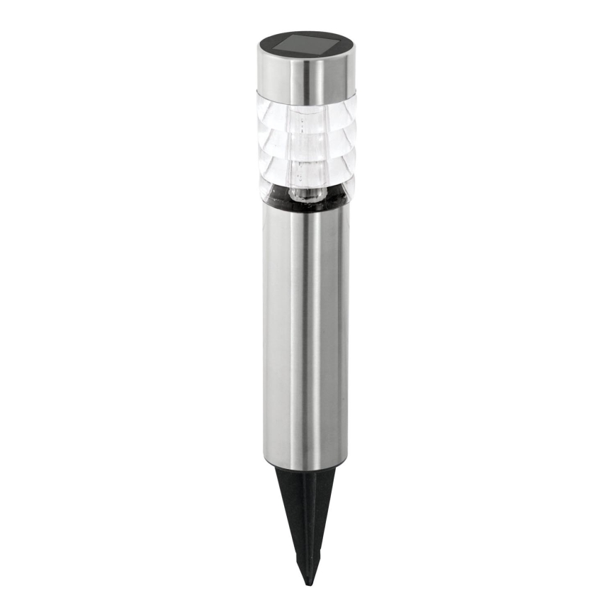 Eglo 48581 - Lampada solare LED con sensore, 0,06W/1,2V, 100 mAh, IP44, cromo opaco