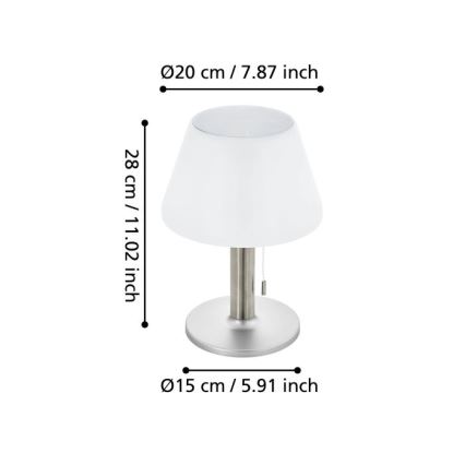 Eglo 48749 - Lampada solare LED dimmerabile LED/2W/3,7V 2000 mAh IP44
