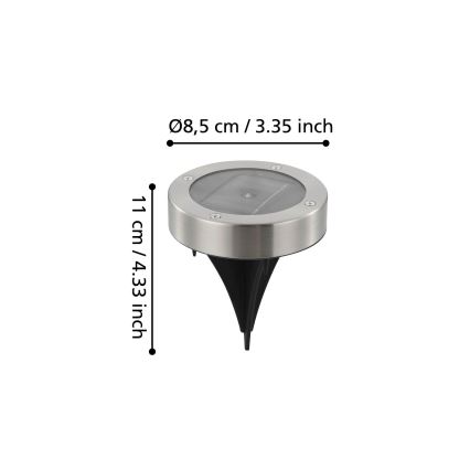 Eglo 48777 - Lampada solare a LED con sensore LED/0,07W/1,2V 200 mAh, cromo opaco