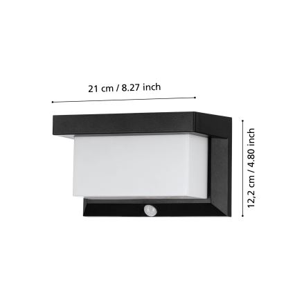 Eglo - Applique a LED solare con sensore LED/3,84W/3,7V IP44